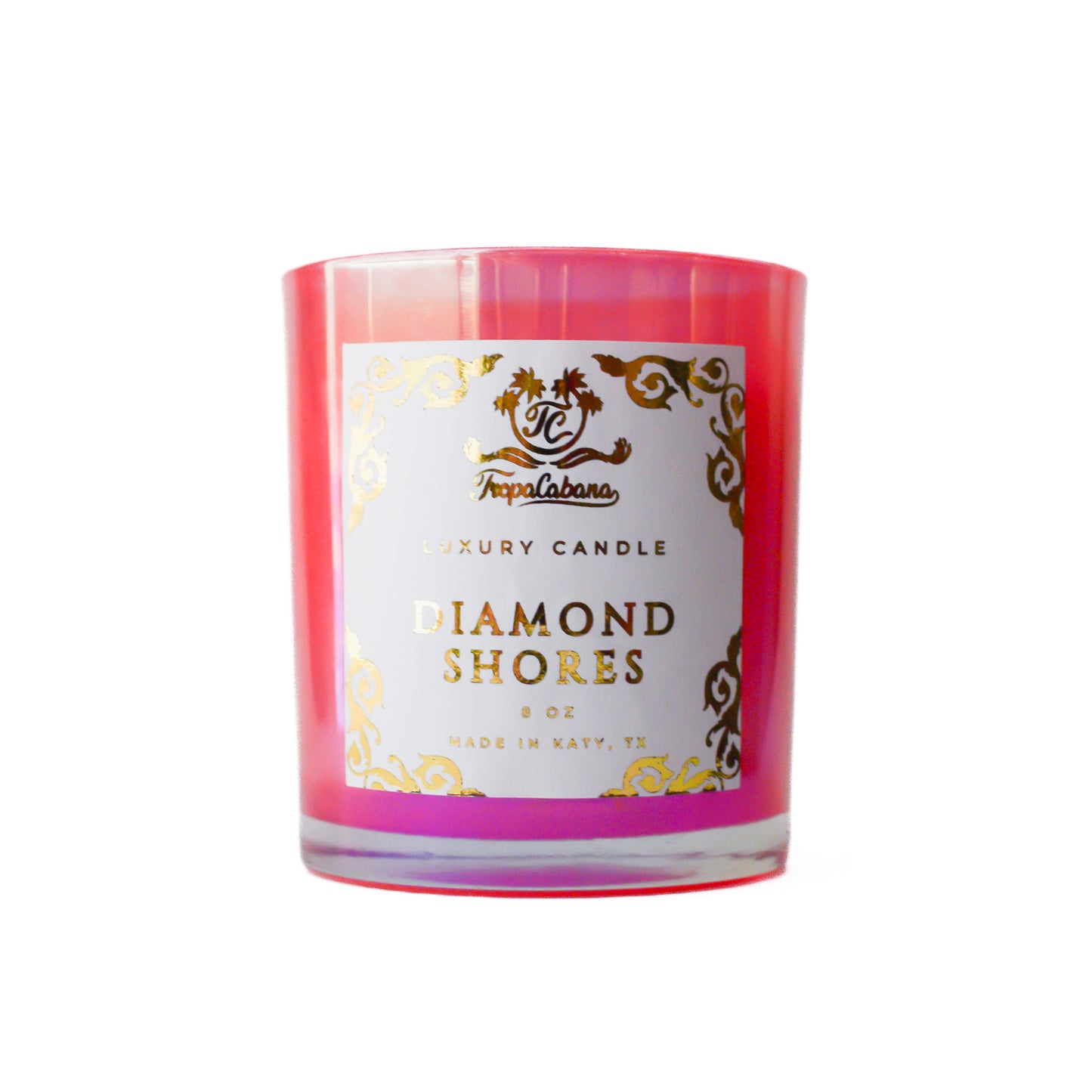 Diamond Shores Pink Iridescent Candle