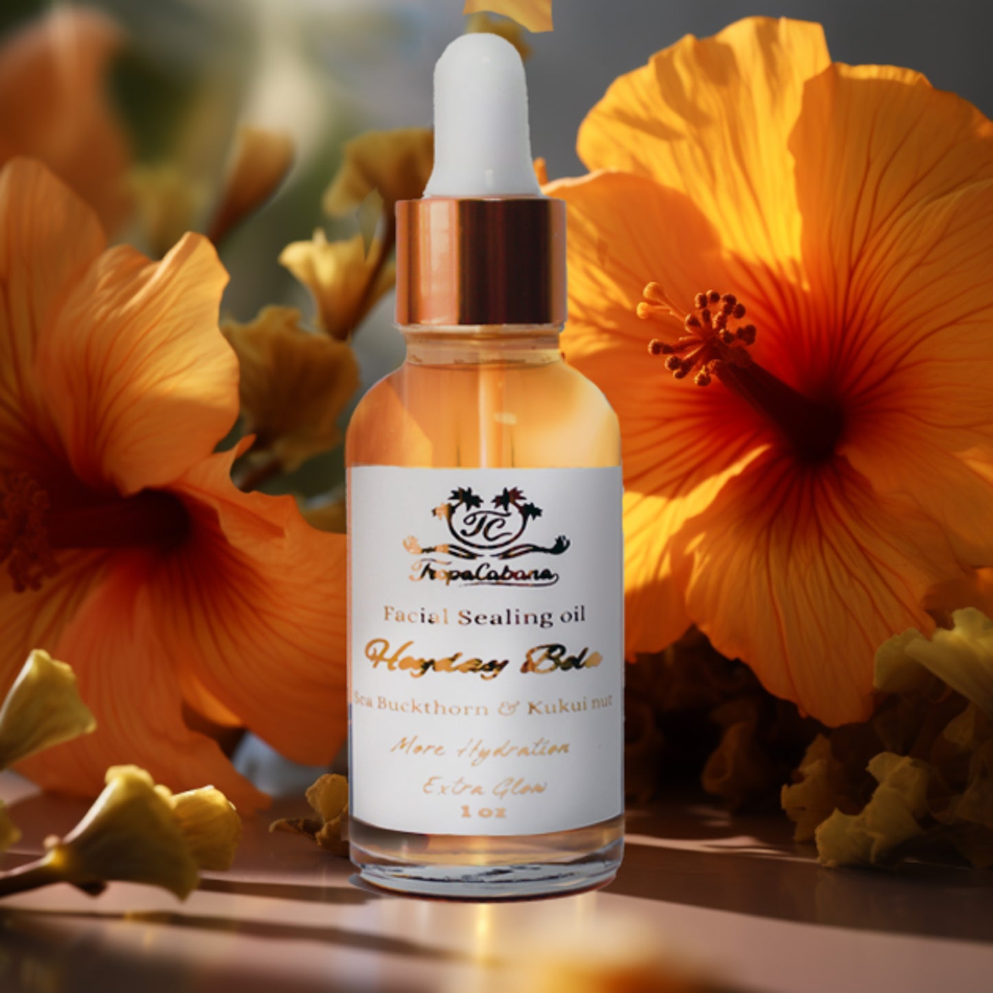 TropaCabana, Heyday Bela Facial Sealing Oil, Sea Buckthorn & Kukui Nut oil, Vegan Skincare, Natural Skincare, Not tested on animals, Daytime Skincare, Beauty Products, Spa Products