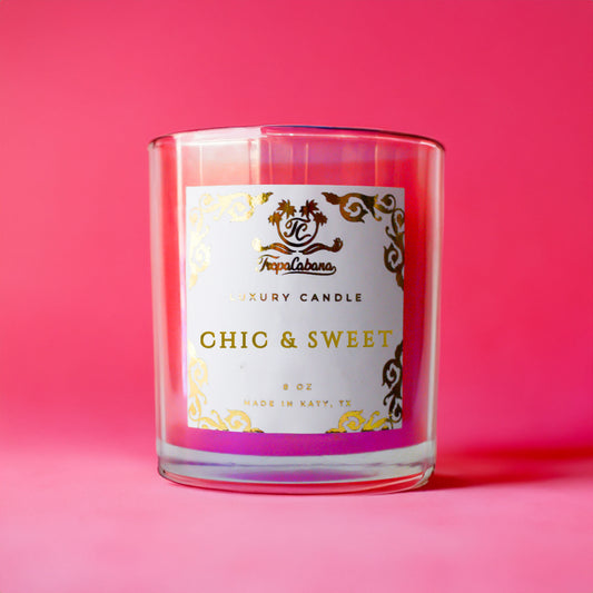 Chic & Sweet Pink Iridescent Candle