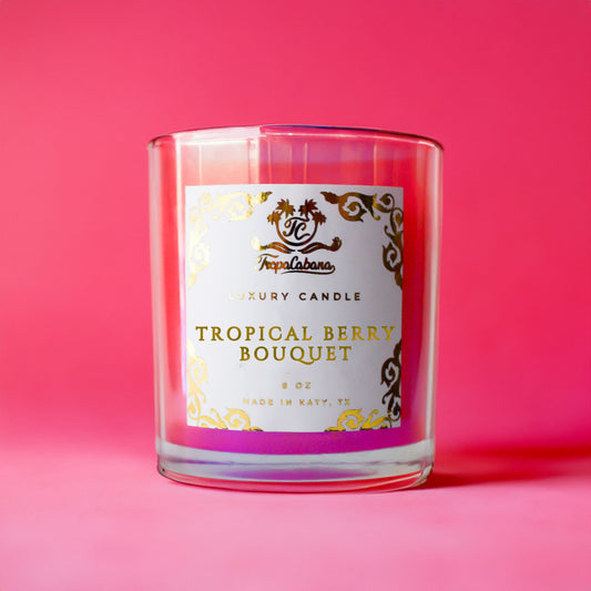 Tropical Berry Bouquet Pink Iridescent Candle
